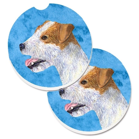 Carolines Treasures Blue Jack Russell Terrier  Cup Holder Car Coaster, PK2 SS4780-BUCARC